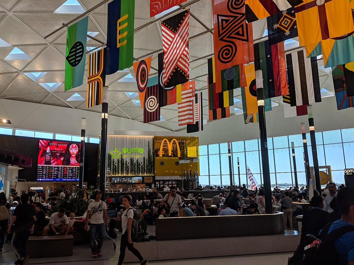 Ankunftshalle am Flughafen Sydney
